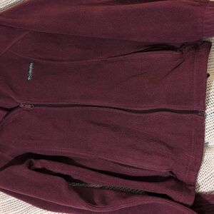 Columbia Burgundy Full-Zip Fleece Jacket